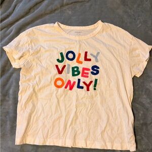 Jolly Vibes cropped pajama T shirt